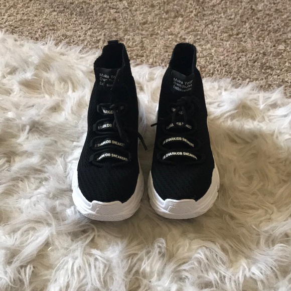 Black and white sock trainers - Picture 4 of 5